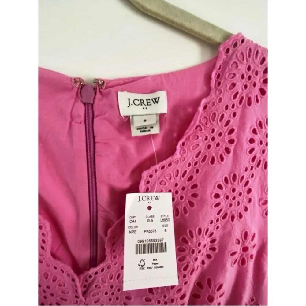 J. CREW Pink Eyelet Mini Dress